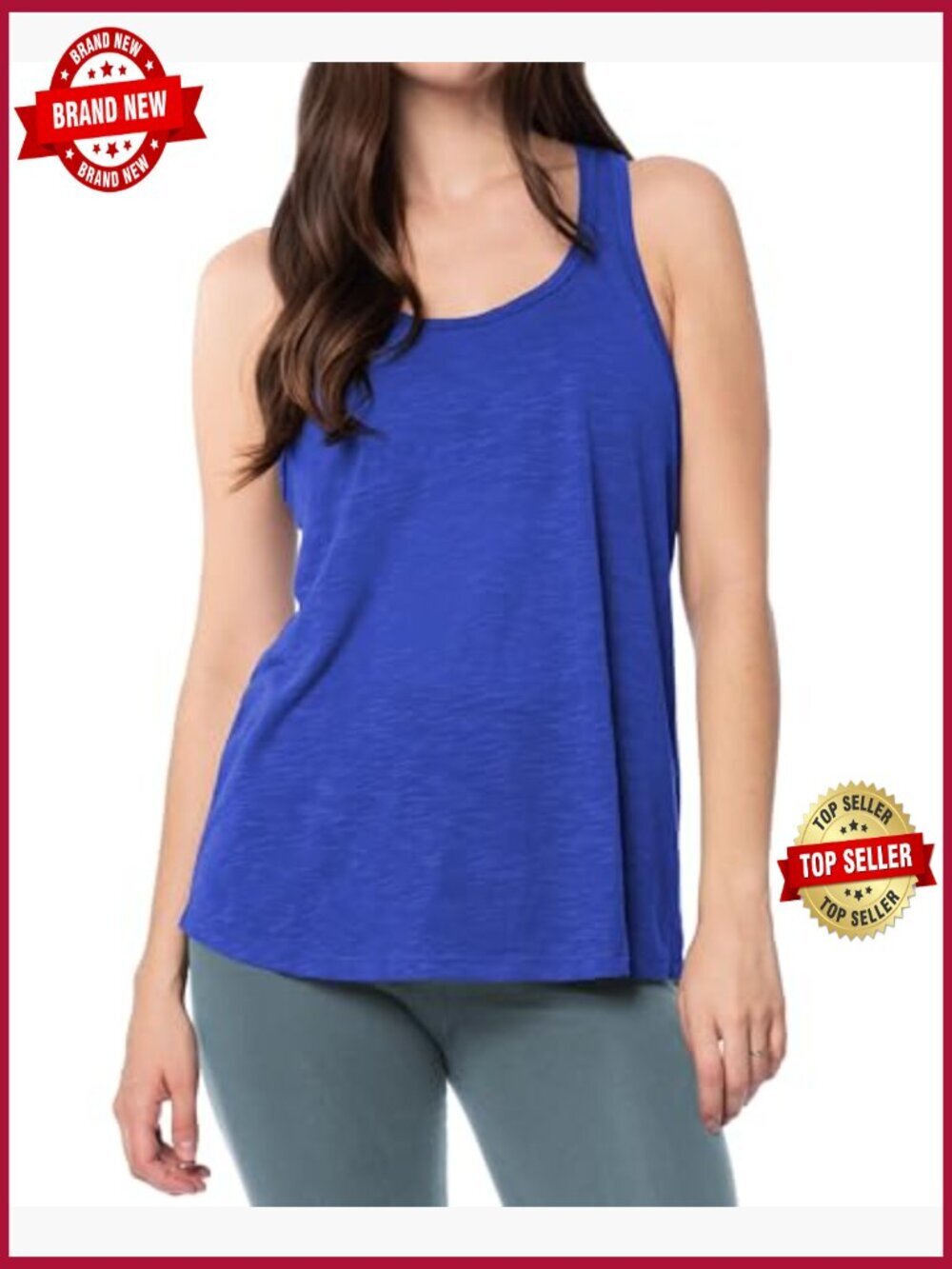 Racerback Tank Tops for Women - Flowy Burnout Slub Athletic Tanks - Picture 2 of 7
